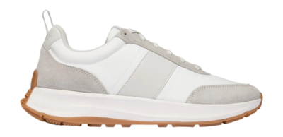 Baskets FitFlop Homme F-Mode Flow Suede Mix Sneakers Urban White/Clay Grey