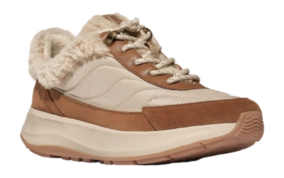 FitFlop Women F-Mode Flow Shearling Mix Sneakers Deep Tan/Camel Mix