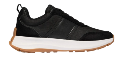 Baskets FitFlop Femme F-Mode Flow Suede Mix Flatform Sneakers Black