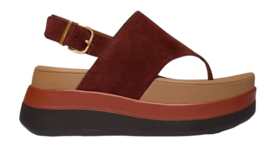 FitFlop Women F-Mode Stack Suede Back-Strap Toe-Post Sandals Chocolat