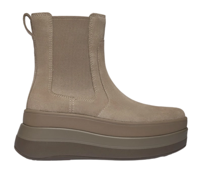 FitFlop Women F-Mode Stack Suede Chelsea Boots Taupe