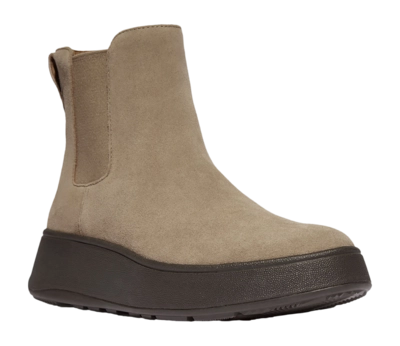 FitFlop Women F-Mode Suede Flatform Chelsea Boots Taupe