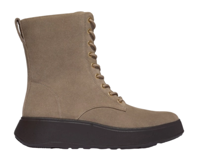 FitFlop Women F-Mode Suede Lace-Up Flatform Ankle Boots Taupe