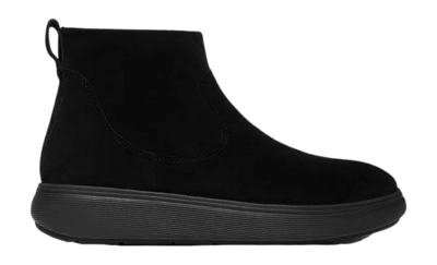 FitFlop Women IQ-Comff Suede Zip Ankle Boots All Black