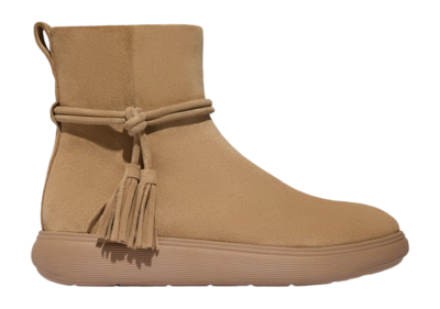 FitFlop Women IQ-Comff Tassel Suede Short Boots Camel