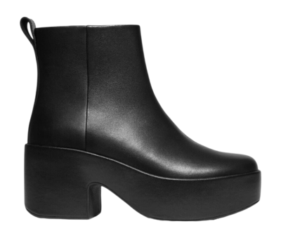 FitFlop Women Platfforms Leather Heeled Ankle Boots All Black