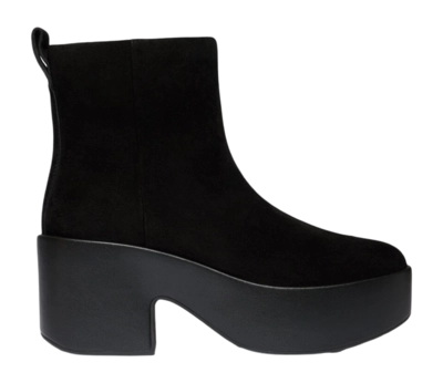 FitFlop Women Platfforms Suede Heeled Ankle Boots All Black