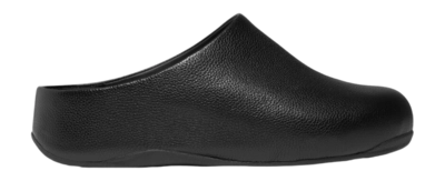 FitFlop Women Shuv Tumbled-Leather Clogs All Black