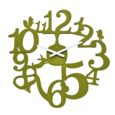 Wandklok Koziol [Pi:P] Olive Green