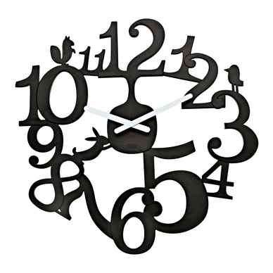 Wandklok Koziol PI:P Black 45 x 44,5 cm