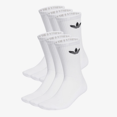 adidas Unisex Trefoil Cushion White (6 pack)