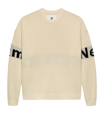 Crewneck New Amsterdam Surf Association Name Knit Ecru Black Black