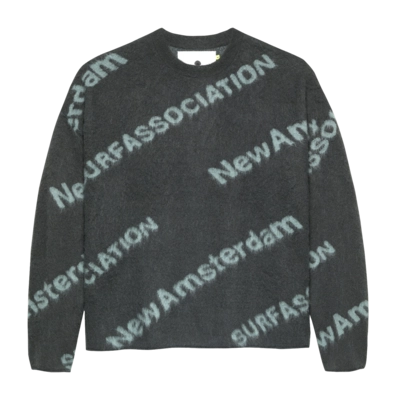 Crewneck New Amsterdam Surf Association Jacquard Knit Shark Green Teal
