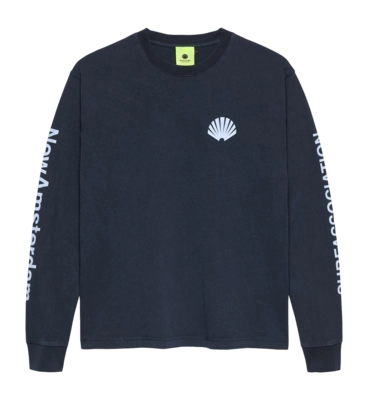 Langarmshirt New Amsterdam Surf Association Logo Navy Denim Blue