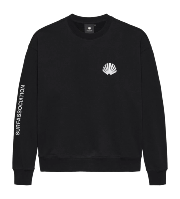 Crewneck New Amsterdam Surf Association Logo Black White White 2025