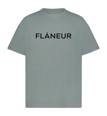 T-Shirt Flâneur Printed Logo Herren Steel Green