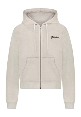 Zip-Up Hoodie Flâneur Signature Heather Herren Cool Grey