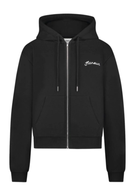 Zip-Up Hoodie Flâneur Signature Herren Black