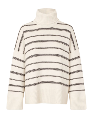 Rollkragen Samsoe Samsoe Sakeiku Stripe Damen Clear Cream St.
