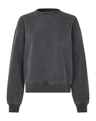 Crew Neck Samsoe Samsoe Sava Sweatshirt Damen Charcoal Art