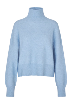 Rollkragen Samsoe Samsoe Nola T-N Damen Della Robbia Blue