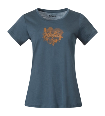 T-Shirt Bergans Femme Graphic Wool Tee Orion Blue