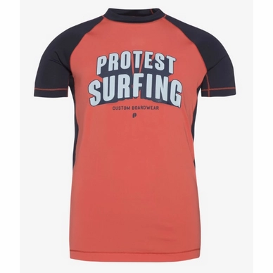 Zwemshirt Protest Boys Frezz Jr Rashguard Short Sleeve New Coralpink
