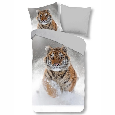 Dekbedovertrek Good Morning Snow Tiger Grey Katoen