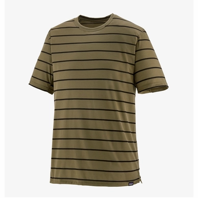 T-Shirt Patagonia Men's Cap Cool Trail Shirt Furrow Stripe Sage Khaki