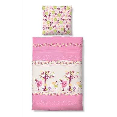 Bettwäsche Biberna Princess Pink Seersucker