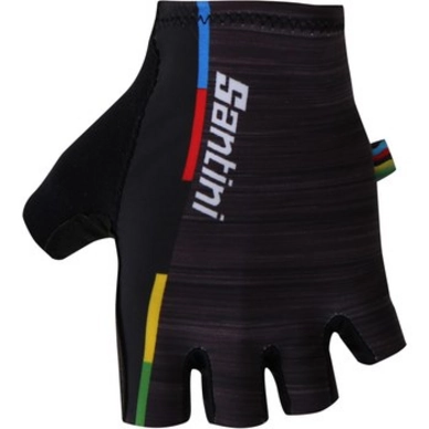 Fietshandschoen Santini Unisex UCI Summer Short Wrist Length Black