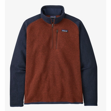 Fleece Jumper Patagonia Mens Better Sweater 1/4 Zip Barn Red/ New Navy