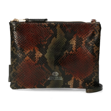 Crossbody Fred De La Bretoniere Shiny Croco Printed Leather Brown Multi Large