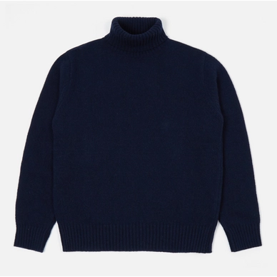 Tricot Universal Works Homme Rol Neck Navy