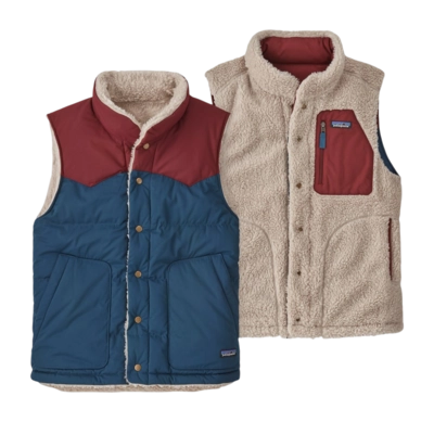 Body Warmer Patagonia Men s Reversible Bivy Down Vest Tidepool Blue Outdoorsupply