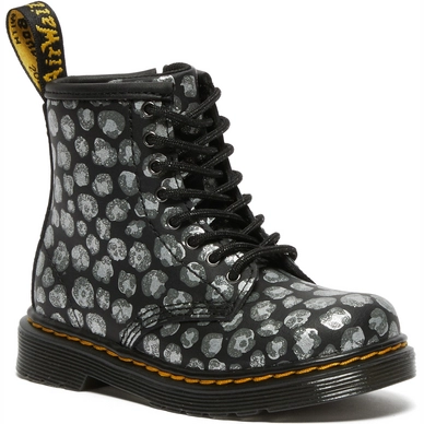 Dr. Martens Toddler 1460 Black Metallic Grey Loud Leopard Hydro