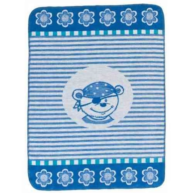 Jacquard Babydeken Ibena Beer Blauw