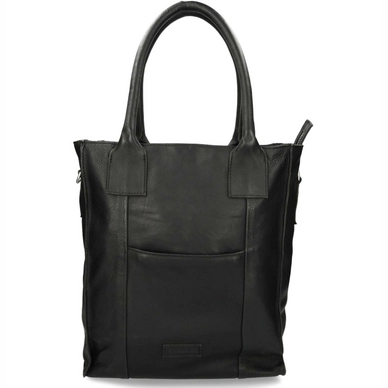 Shoppingbag Shabbies Amsterdam SHB0364 Vegetable Tanned Leather Black
