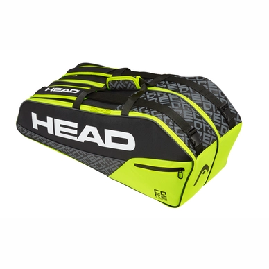 Tennistasche HEAD Core 6R Combi Schwarz Neon Gelb