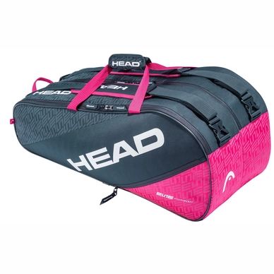 Tennistasche HEAD Elite 9R Supercombi Anthracite Pink