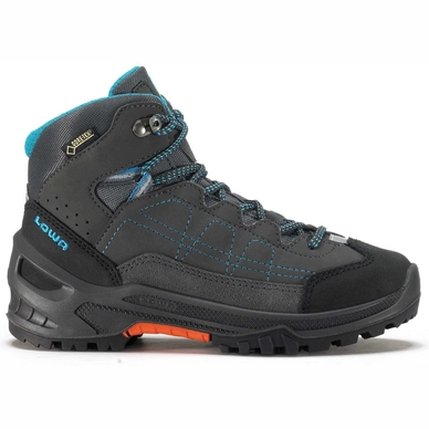 Chaussures de Marche Lowa Approach GTX Mid Junior Anthracite Turquoise