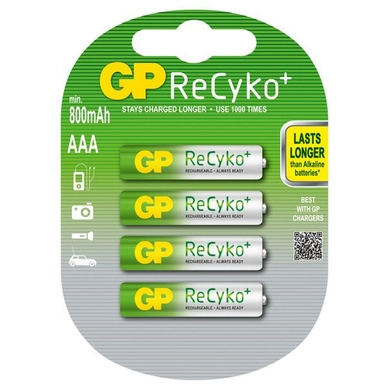 Batterij GP Batteries NiMH / AAA ReCyko 820mAh 1,2V oplaadbaar