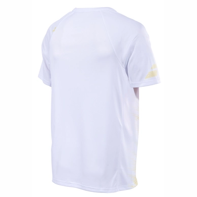 Tennisshirt Babolat Boys Performance Crew Neck Tee White Dark Yellow