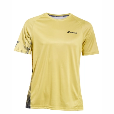 Tennisshirt Babolat Boys Performance Crew Neck Tee Dark Yellow Black