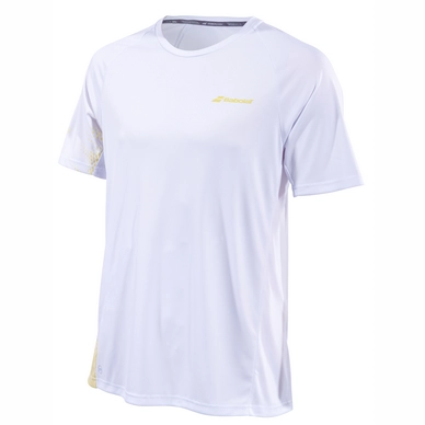 T-shirt Babolat Men Performance Crew Neck Tee White Dark Yellow