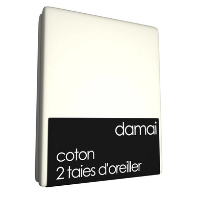 2 Taies d'Oreiller Damai Crème (Coton)