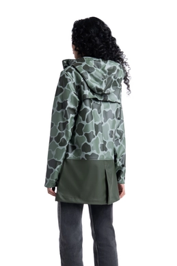 Jas Herschel Supply Co. Women's Rainwear Parka Frog Camo/Dark Olive