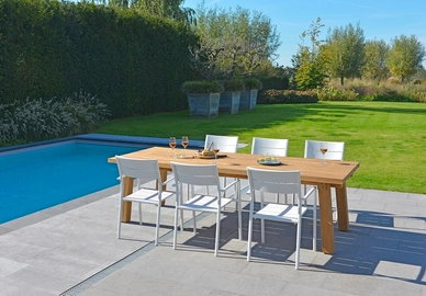 3---2019 M&L alu Grace chair - teak Abby table