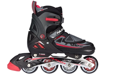 Norenschaats Nijdam Boys Semi-softboot Skate Combo Zwart Rood Antraciet