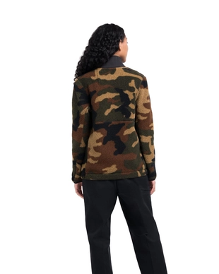 Vest Herschel Supply Co. Women's Guide Fleece Sherpa Full Zip Woodland Camo